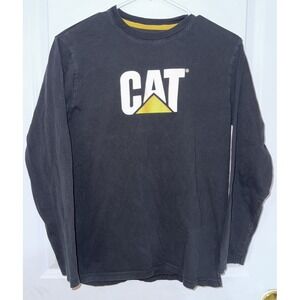 CAT Long Sleeve Black T-Shirt Size Youth XL 18/20 Caterpillar EUC